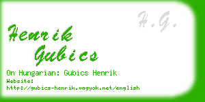 henrik gubics business card